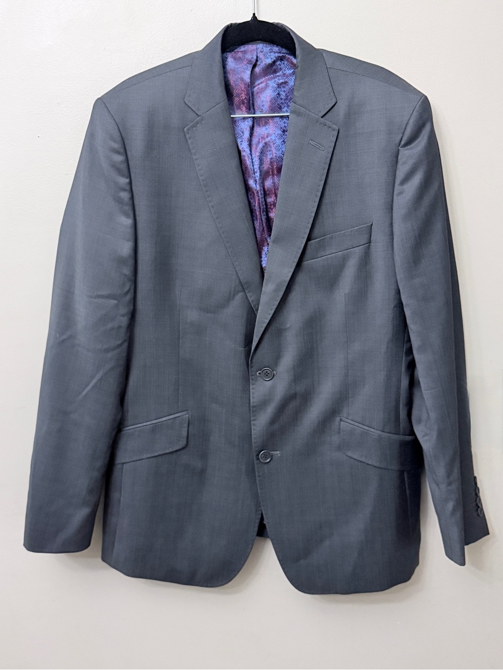 Ted Baker London Grey Wool Suit Jacket 42R Paisley
